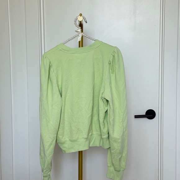 Aritzia Wilfred Free Puff Shoulder Sweatshirt in Light Pastel Green / Mint - Picture 3 of 6